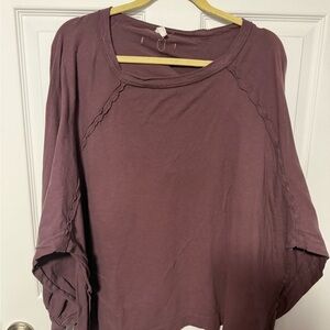 Free people She's Everything long-sleeve oversized top in the color violet umber